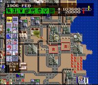 une photo d'Ã©cran de Sim City sur Nintendo Super Nes